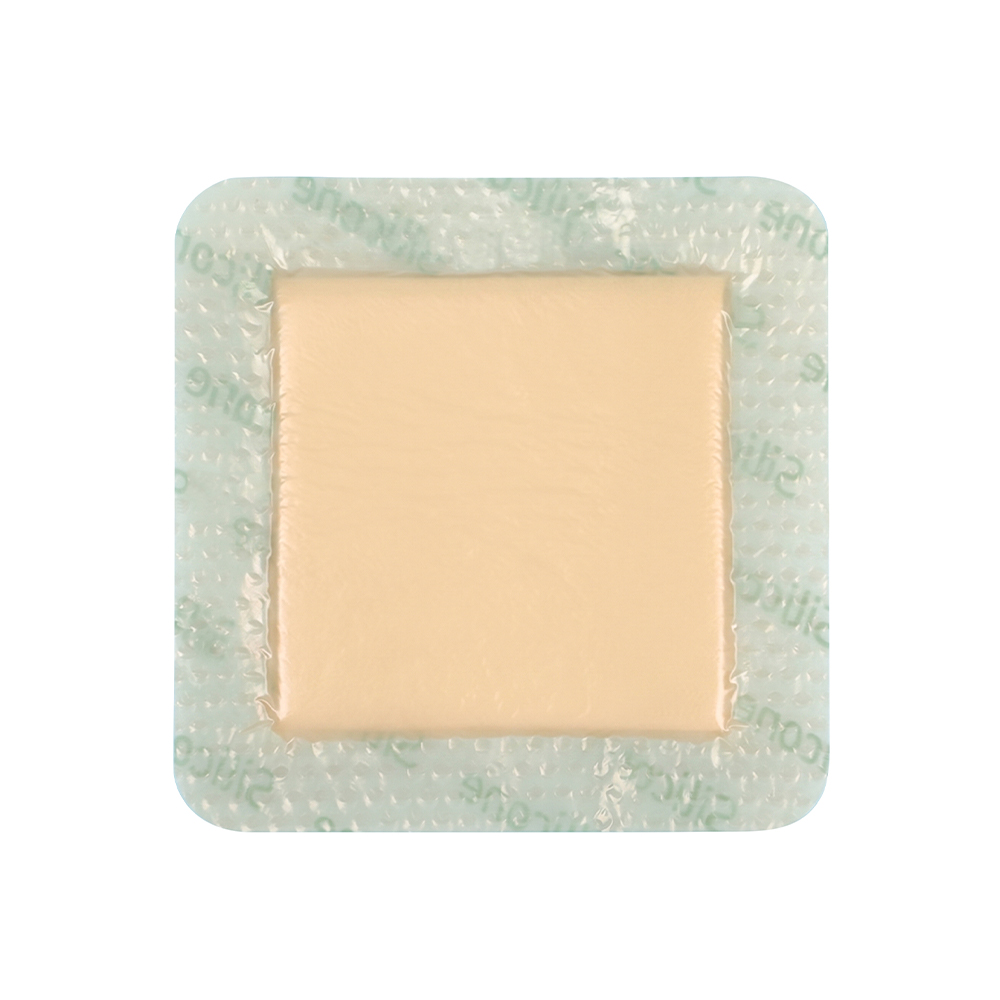Pansement en mousse bordée de silicone 10x10cm