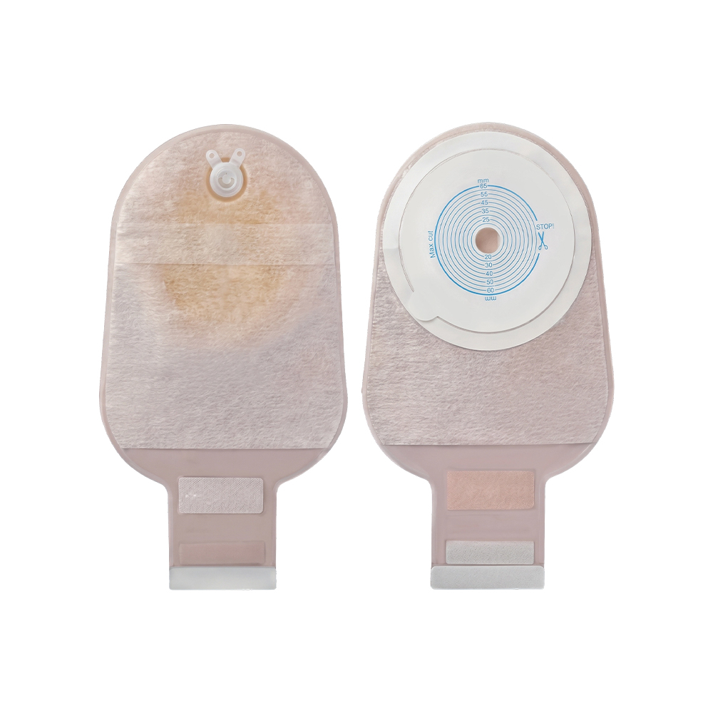 One-Piece Double-Side Non-woven Outer Layer Velcro Seal Ostomy Bag