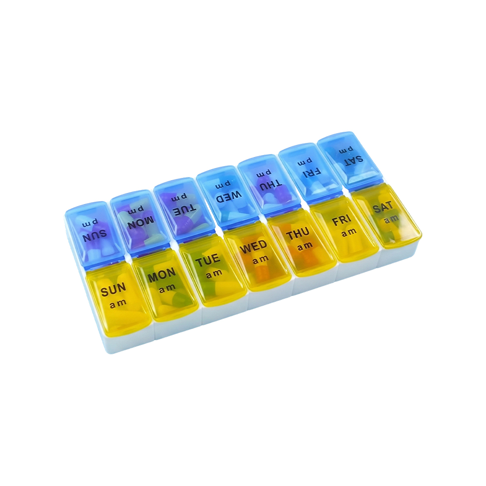 7-Day AM/PM Pill Box, Weekly Pill Box 2 Times a Day