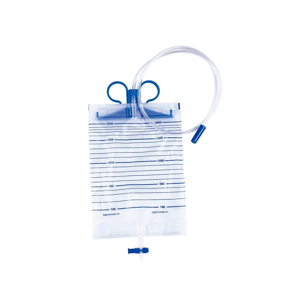 Sac d'urine de qualité médicale de qualité supérieure, 1000ml/1500ml/2000ml, avec cintres en plastique