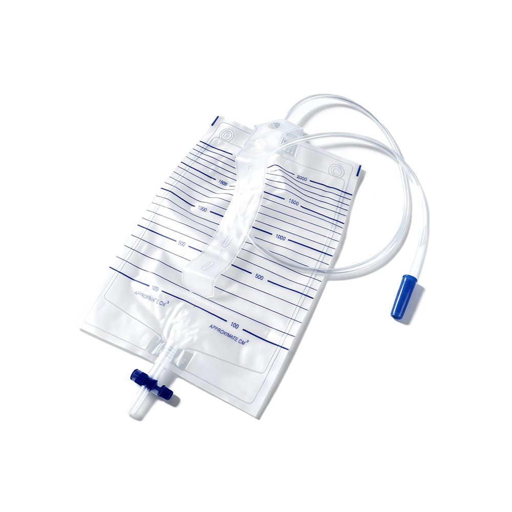 Sac d'urine en PVC de qualité médicale de qualité supérieure de 2000 ml avec banderole