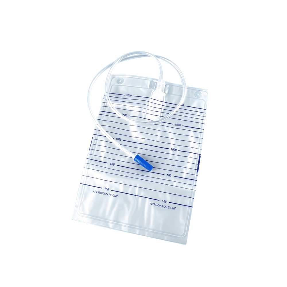 1000 ml/1500 ml/2000 ml Options stériles Sac d'urine en PVC non toxique de qualité médicale sans valve